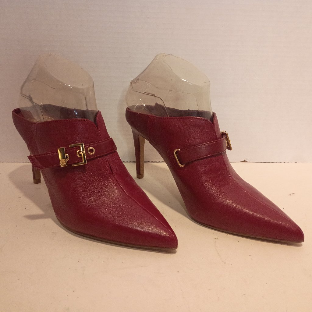 Vince Camuto Vp-Maskelynn Sz 7.5us/39eu Maroon Leather Pointy Toe High Heel Mule